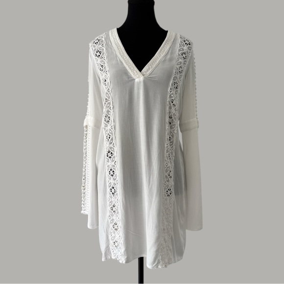 Kathy Heyndels White Lace & Tulle Mini Dress – Size 1 - Picture 1 of 9